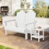 Folding Adirondack Outdoor Bench – White