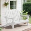 Folding Adirondack Outdoor Bench – White