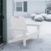 Folding Adirondack Outdoor Bench – White
