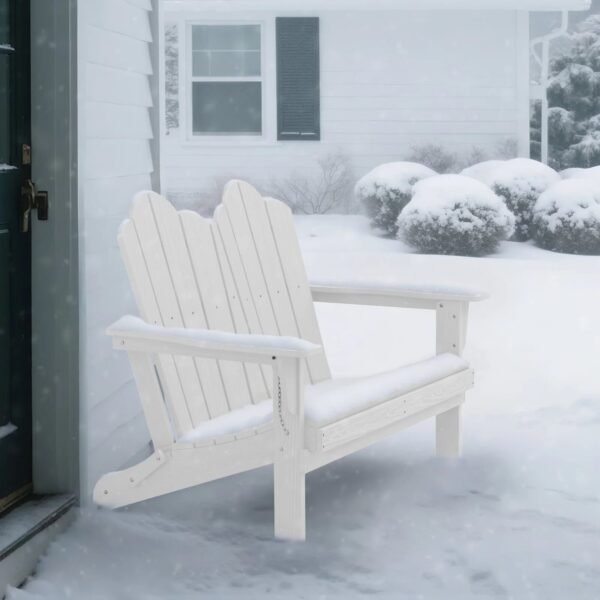 Folding Adirondack Outdoor Bench – White